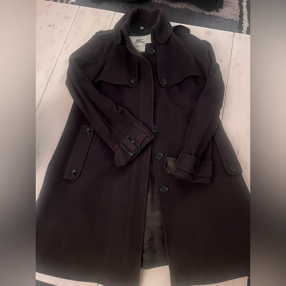 Burberry Deep Brown A Line Above Knee Coat - Picture 3 of 3